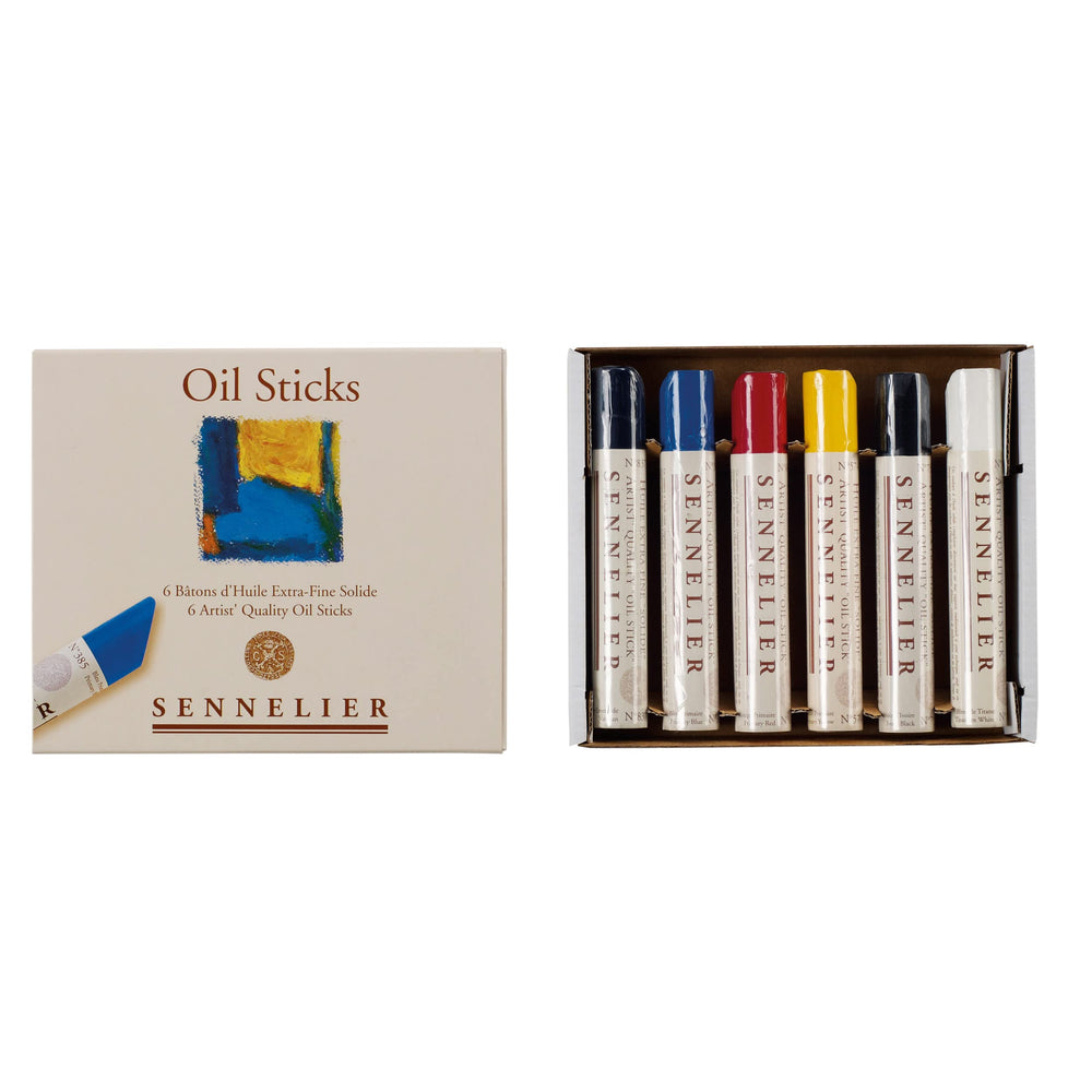 Sennelier Medium Oil Stick Set, 6 Count (Pack of 1), Multicolor