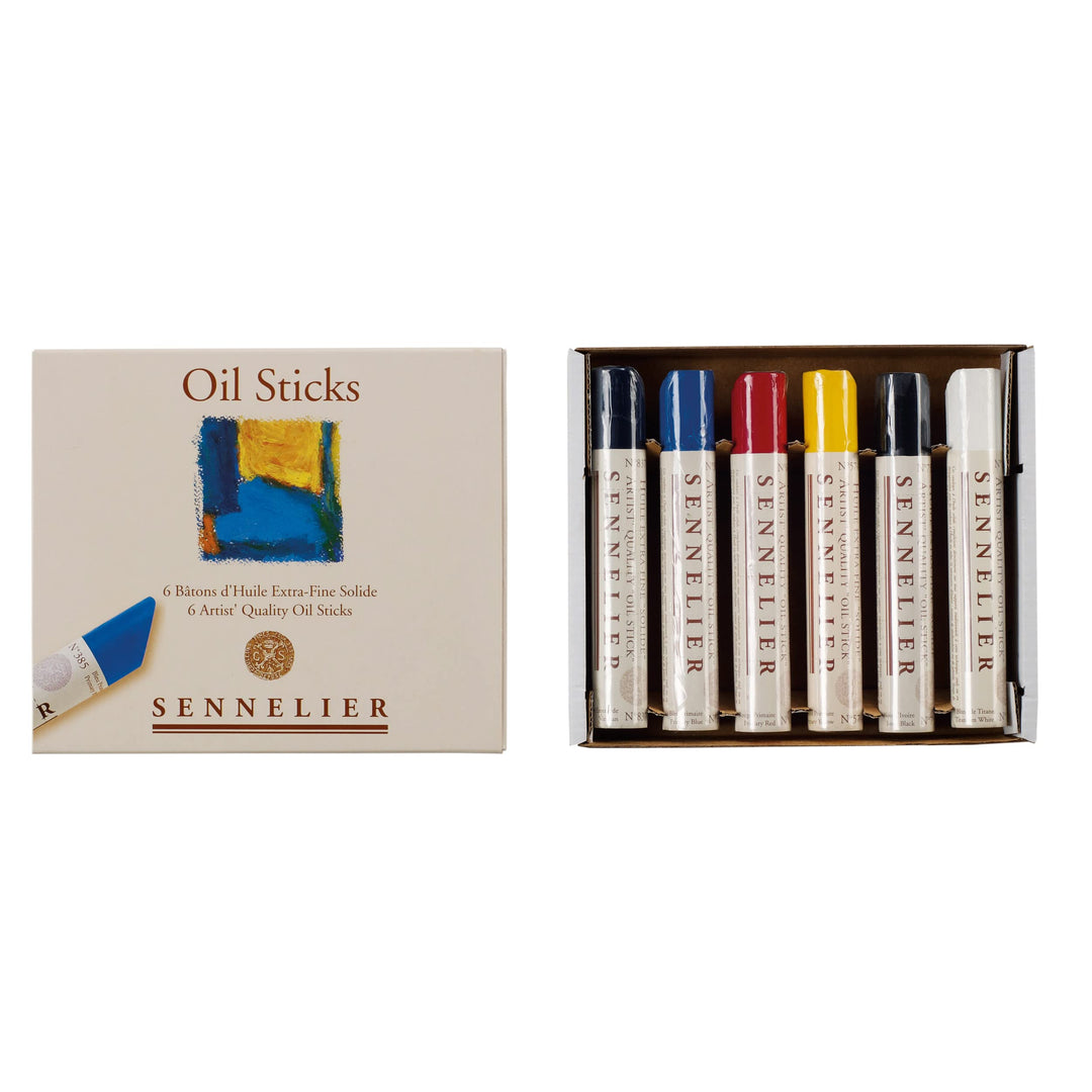 Sennelier Medium Oil Stick Set, 6 Count (Pack of 1), Multicolor