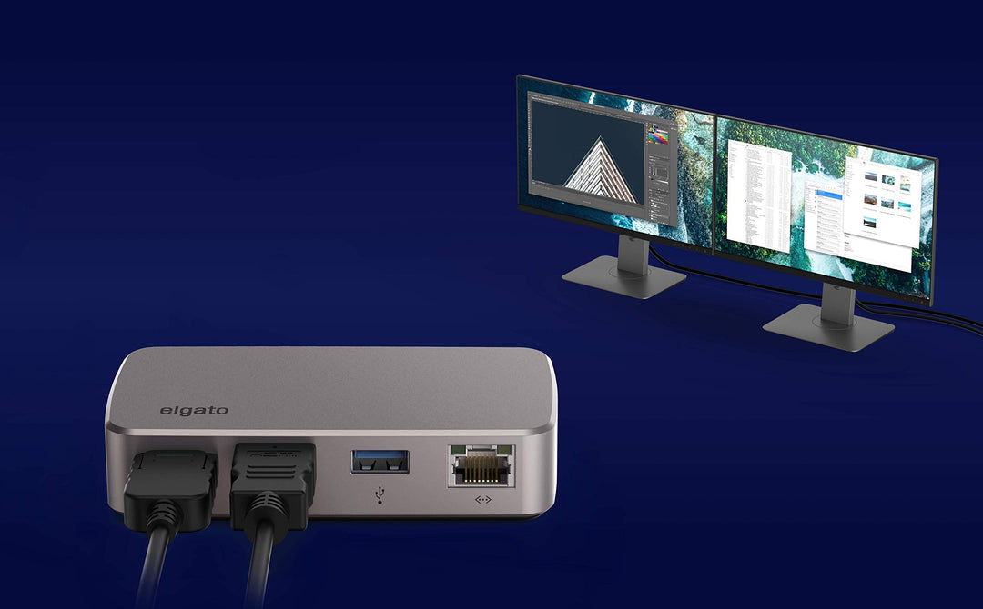 Thunderbolt 3 Mini Dock - with Built-In Thunderbolt Cable, 40 GB/s, Dual 4K Support, USB 3.1 Gen 1, Gigabit Ethernet