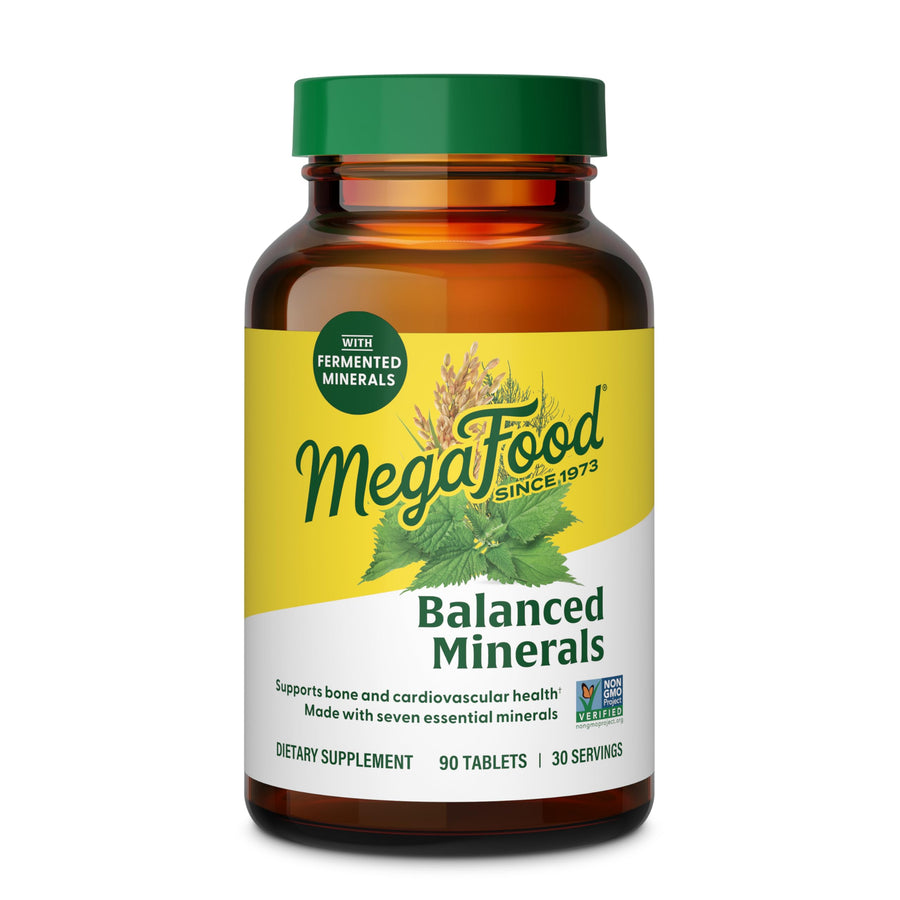 Balanced Minerals - Calcium, Fermented Magnesium Glycinate, Zinc, Selenium, GTF Chromium, Molybdenum, Nettle Leaf, Horsetail Leaf - Made Without 9 Food Allergens - 90 Tablets (30 Servings)