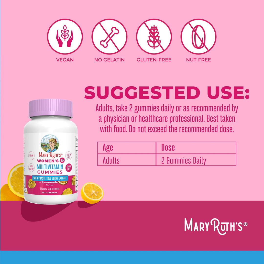 , Sugar Free, Vegan Vitamin Gummy, Immune Support Daily Multivitamin + Chasteberry, Hair, Skin and Nail for Women, 60 Count, Pack of 1