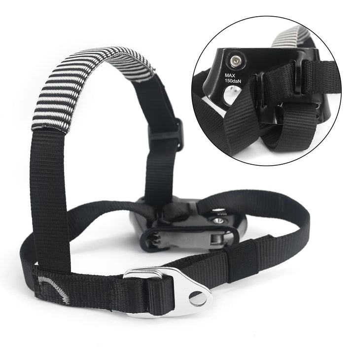 Left Foot Ascender Riser Rock Climbing Tree Arborist Mountaineering Rappelling Quick Step Equipment CE Certified Climbing Device for 8~13MM Rope(Left Black)