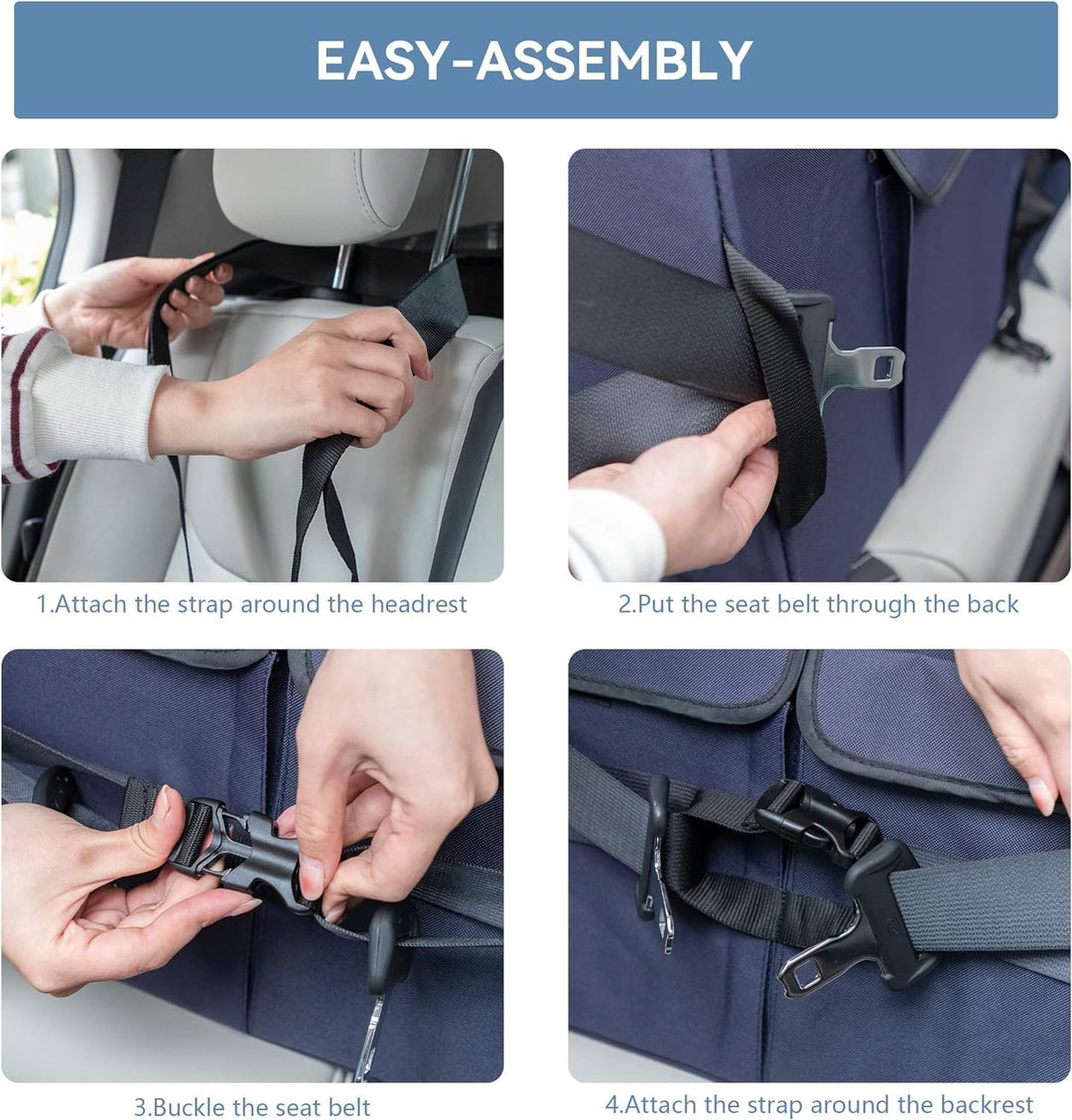 A4Pet Dog Car Seat Medium Large Size Dog - Large Dog Car Seat for 2 Dogs with Washable Cover, Safety Leashes, Storage Pockets - Pet Car Seat, Dog Booster Car Seat - Foldable & Portable