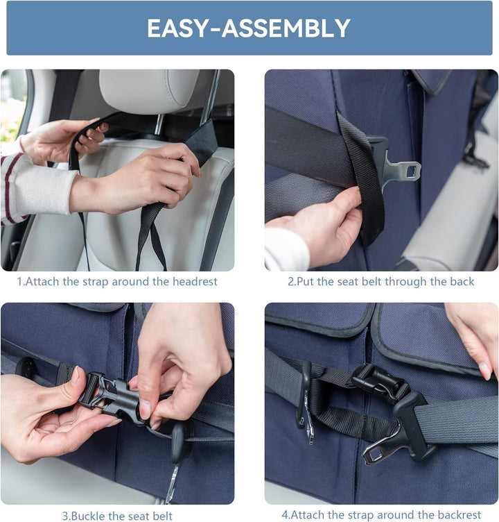 A4Pet Dog Car Seat Medium Large Size Dog - Large Dog Car Seat for 2 Dogs with Washable Cover, Safety Leashes, Storage Pockets - Pet Car Seat, Dog Booster Car Seat - Foldable & Portable