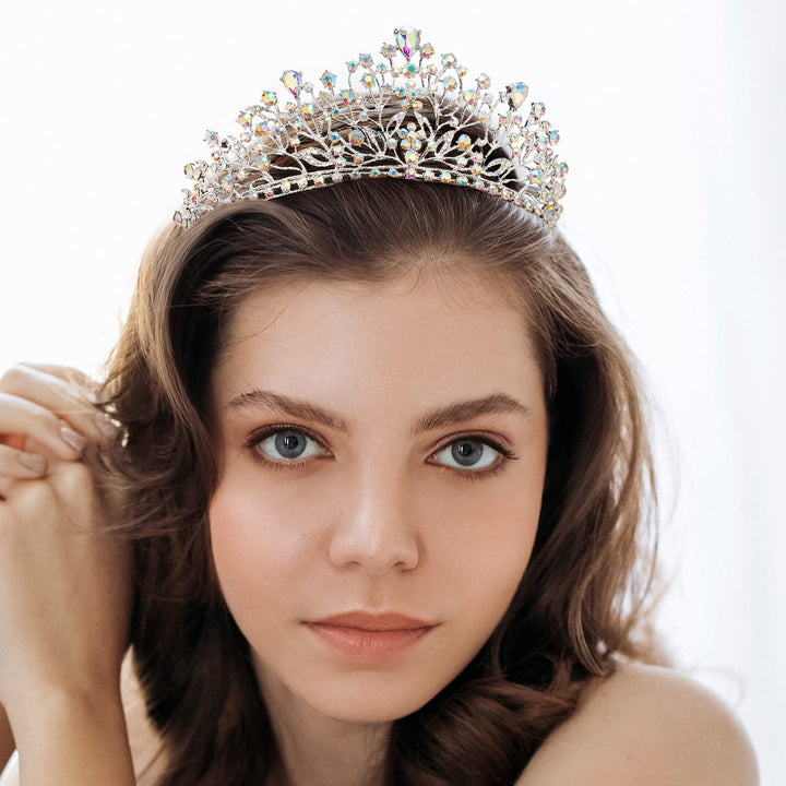 Red Tiaras and Crowns for Women - Crystal Queen Crown - Gothic Crown Headpieces for Quinceanera Pageant Birthday Prom, Red