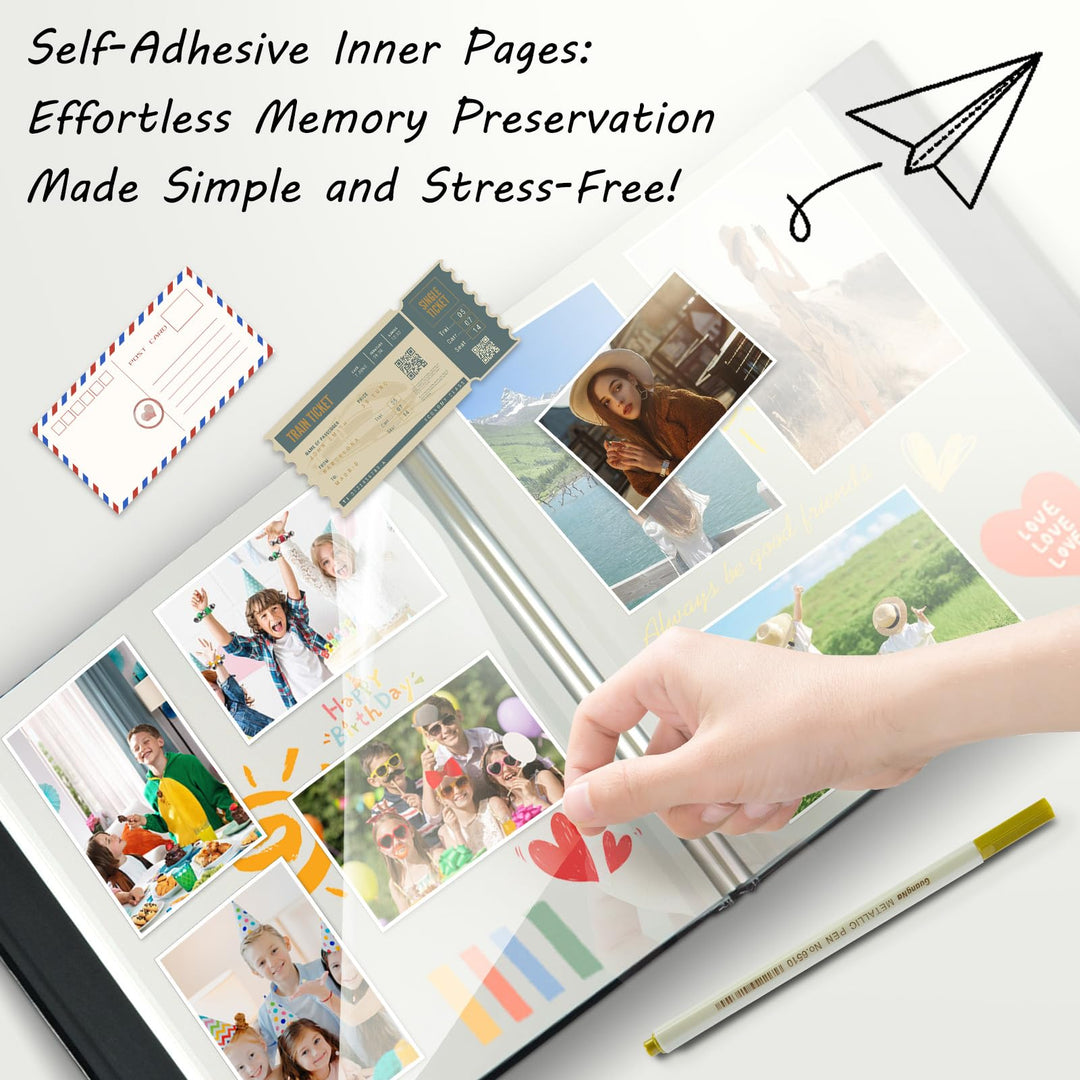 Photo Album for 4x6 Photos, Holds 300 Pockets Black Leather Window Cover Design Bookshelf Photo Albums Acid-Free Black Inner Page Pictures Photo Book for Family Wedding Baby Friend Pet