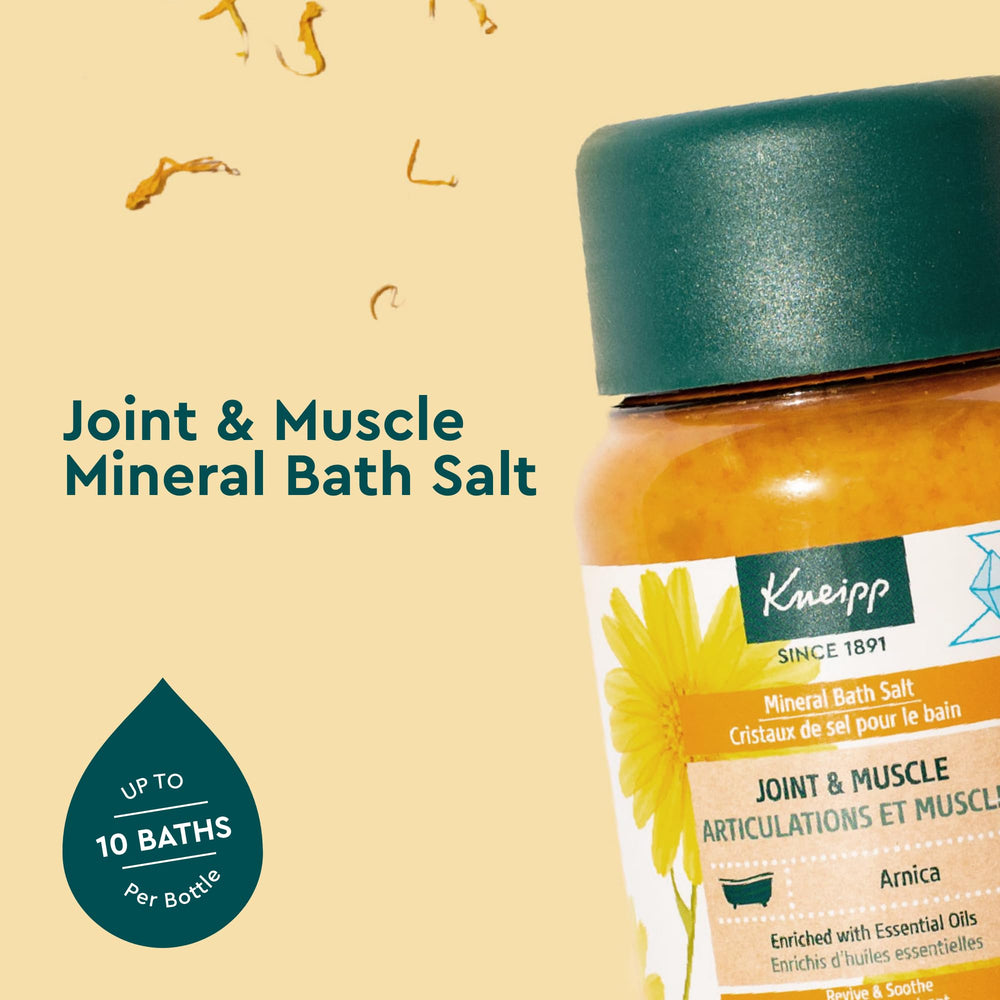 Joint & Muscle Mineral Bath Salt with Arnica - Rejuvenate Joints & Muscles - 17.6 oz - Up to 10 Baths