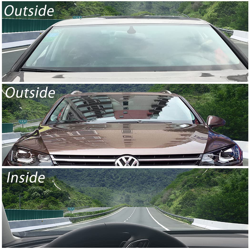 80% VLT Nano Ceramic Car Front Window Film 99% Anti UV Heat Insulation Sun Blocking Solar Window Tint for Car Windshield Rear Side Window, Light Blue, 20Inch X 10Feet