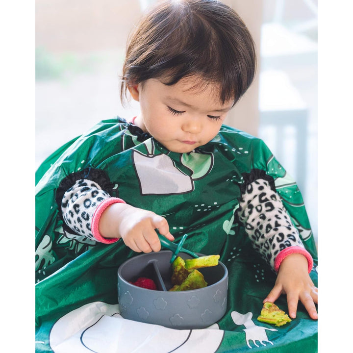 Allover Waterproof Bib for Self-Feeding Infants and Toddlers, Machine Washable, Ages 6-24 Months, Navy