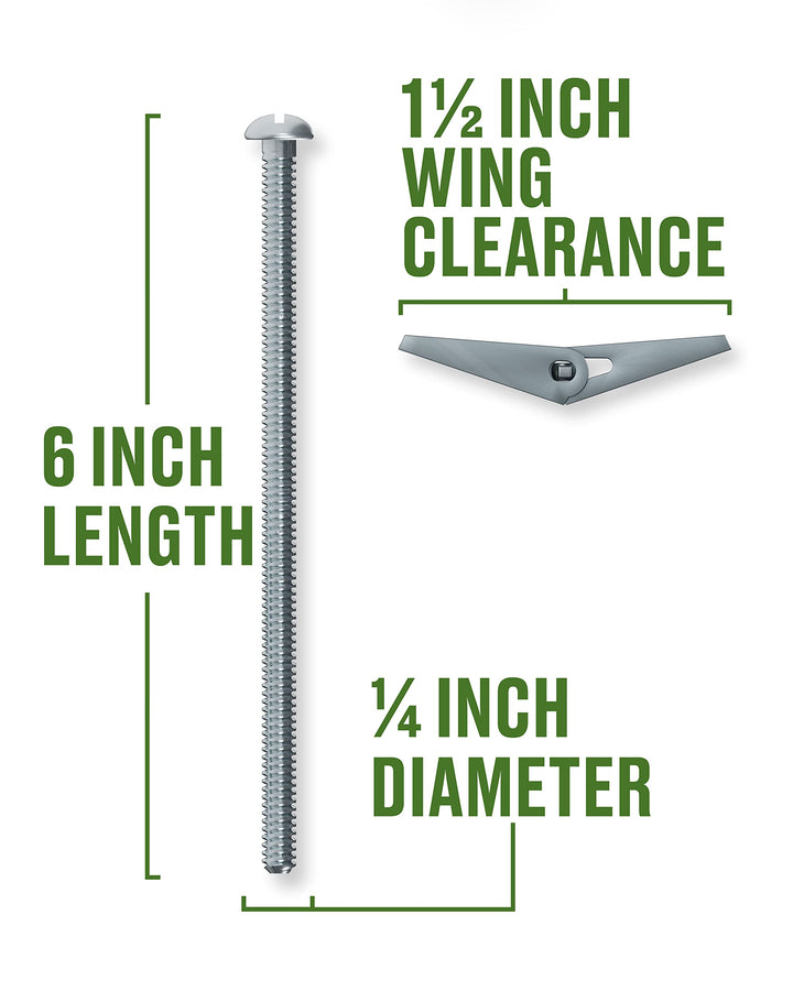 The Group 370075 Toggle Bolt, 1/4X6-Inch, 50-Pack