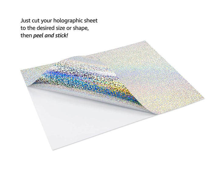 Holographic Self-Adhesive Paper, 5 Sheets, 8.5 x 11- Inch, Sparkle, 5 Assorted Colors