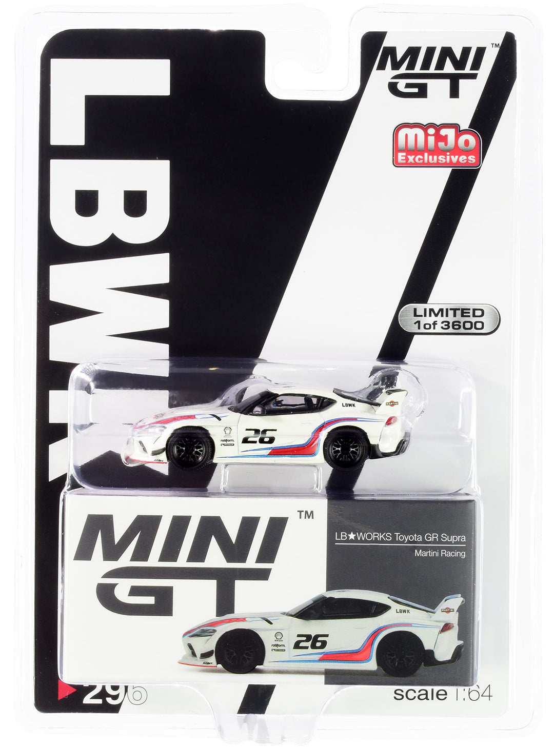GR Supra LB Works 26 White Martini Racing Limited Edition to 3600 Pieces Worldwide 1/64 Diecast Model Car by True