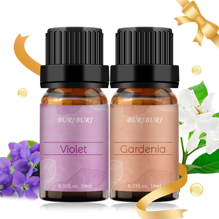 Gardenia Oil and Violet Essential Oil, 100% Pure, Undiluted, Natural, Organic Aromatherapy Essential Oils Gift Set, 10MLx2