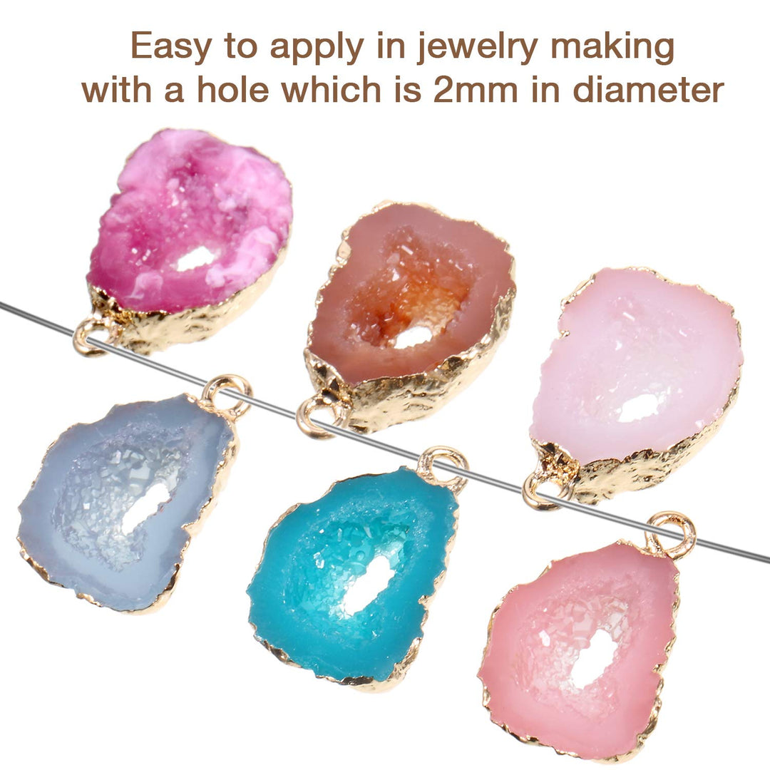 24 Pieces Resin Pendants Beads Charms Pendants Ore-Shaped Pendants Hollowed Beads Pendants Jewelry Findings for Girls Women DIY Necklace Jewelry Making