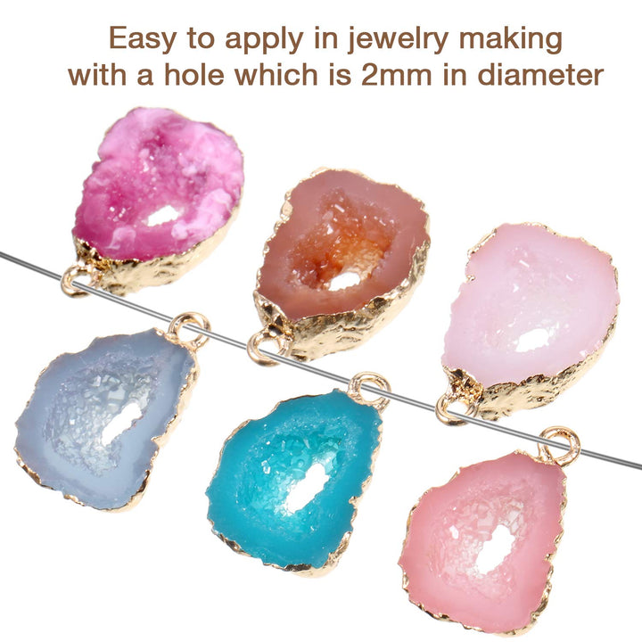 24 Pieces Resin Pendants Beads Charms Pendants Ore-Shaped Pendants Hollowed Beads Pendants Jewelry Findings for Girls Women DIY Necklace Jewelry Making