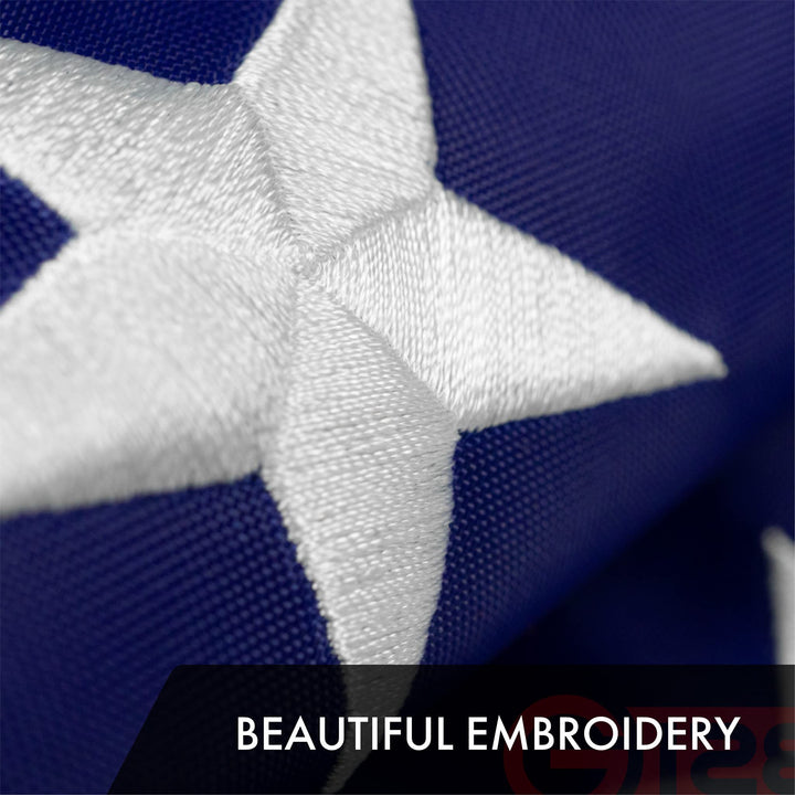 American USA Flag | 2x3 Ft | ToughWeave Series Embroidered 210D Polyester | Country Flag, Embroidered Stars, Sewn Stripes, Indoor/Outdoor, Vibrant Colors, Brass Grommets