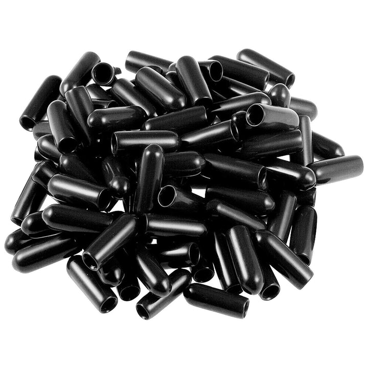 50pcs Screw Thread Protectors 3/8 inch ID Rubber Round End Cap Cover Flexible Tube Caps Tubing Tip, 20 mm Long (Black,Inner Dia 9.5mm)