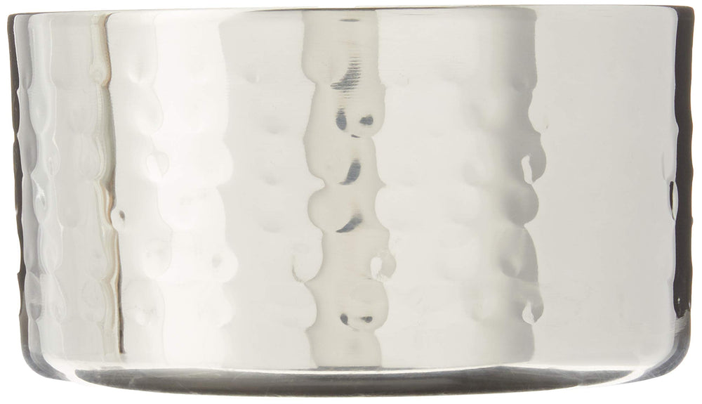Double Wall Wine Coaster, Satin Finish, Hammered, 5 Diameter, Silver