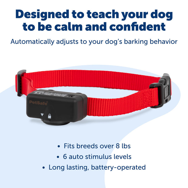 Basic Bark Control Collar for Dogs 8 lb. and Up, Anti-Bark Training Device, Breeds, Waterproof, Static Correction, Canine - Automatic Dog Training Collar to Decrease Barking