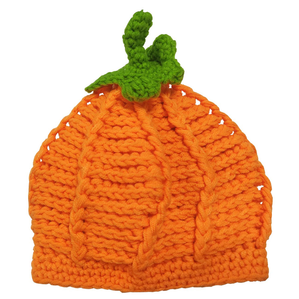Baby Boys Girls Thanksgiving Christmas Beanie Pumpkin Hat Knitted Cap Hat Halloween Photo Prop (1) Orange