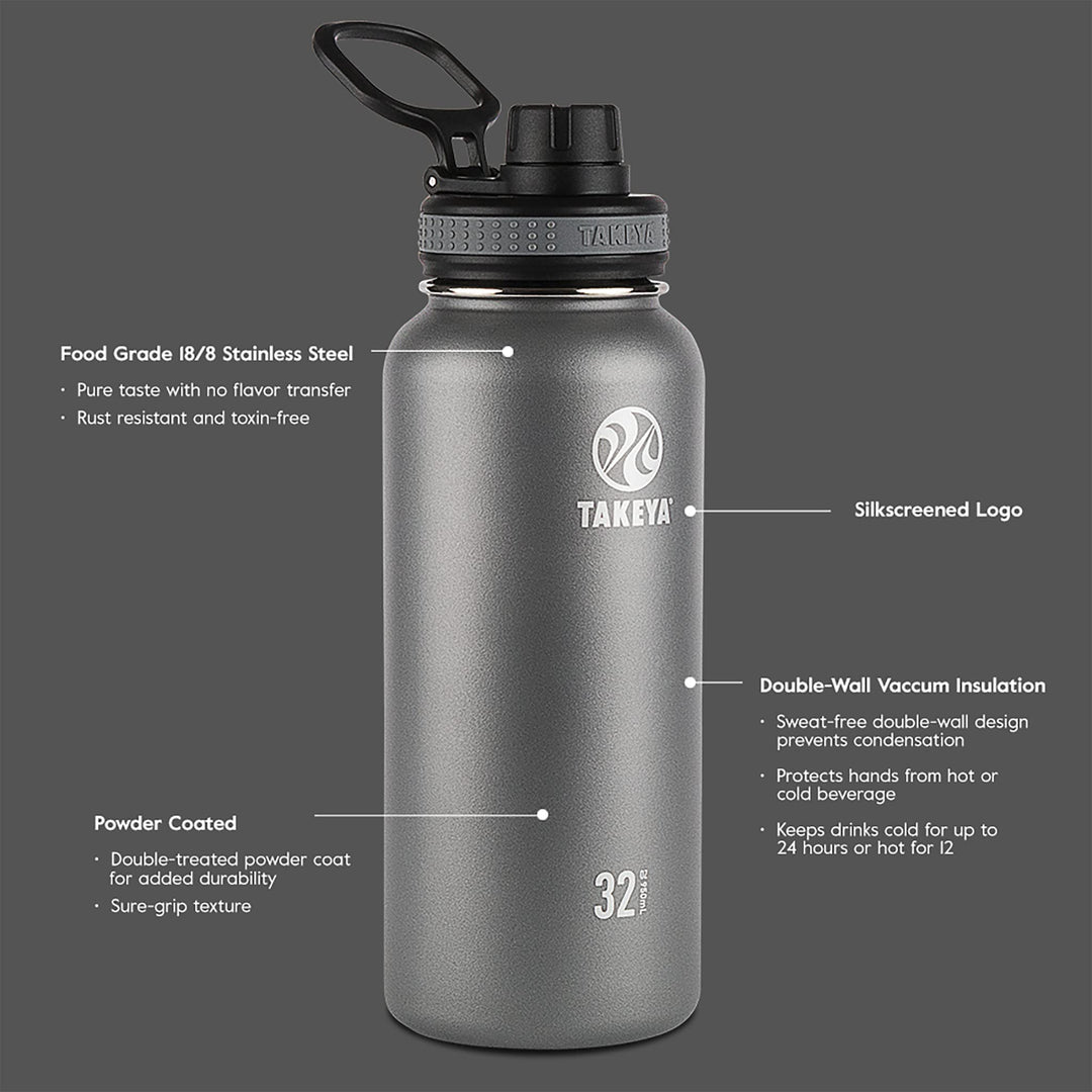 Originals 32 oz Vacuum Insulated Stainless Steel Water Bottle with Straw Lid, White