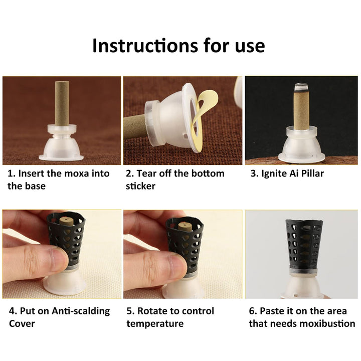 Old Moxa Rolls for Moxibustion - 5 Years High Purity Wormwood Sticks Rolls with Cone Base for Heat Acupuncture (50 Rolls Pack)