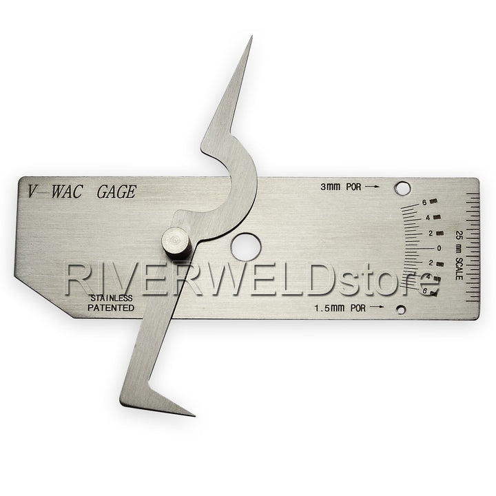 V-WAC Single Weld Gage Welding Inspection Thread Gauge Metric Stainless Steel Checks Undercut Crown Height Porosity Pits