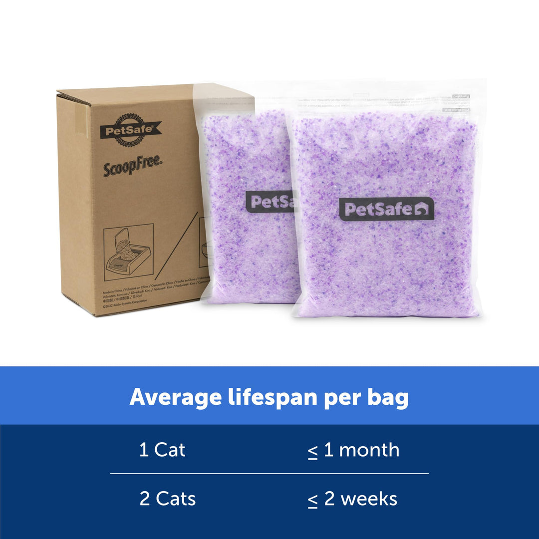 ScoopFree Odor Control Crystal Cat Litter, Lavender, Scent 4.3 Lb Bag, Pack of 2