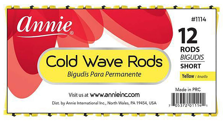 Short Cold Wave Rods with Rubber Band for Hair Curling and Perm Styling - Yellow - Set of 3 Packs of 12 (36 Pieces)