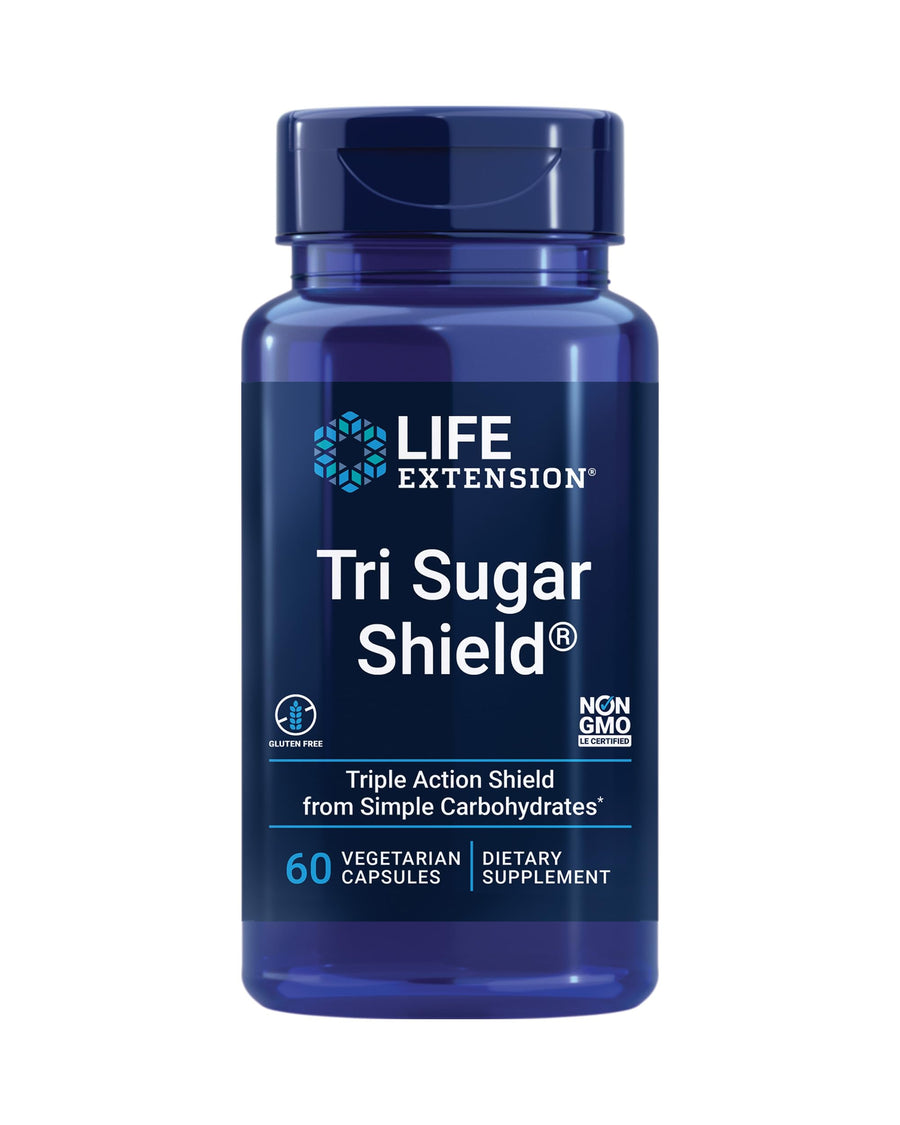 Tri Sugar Shield - Promote Healthy Glucose Metabolism - Sorghum Bran, White Mulberry and Phloridzin Apple Extract - Gluten Free, Non-GOM, Vegetarian - 60 Capsules