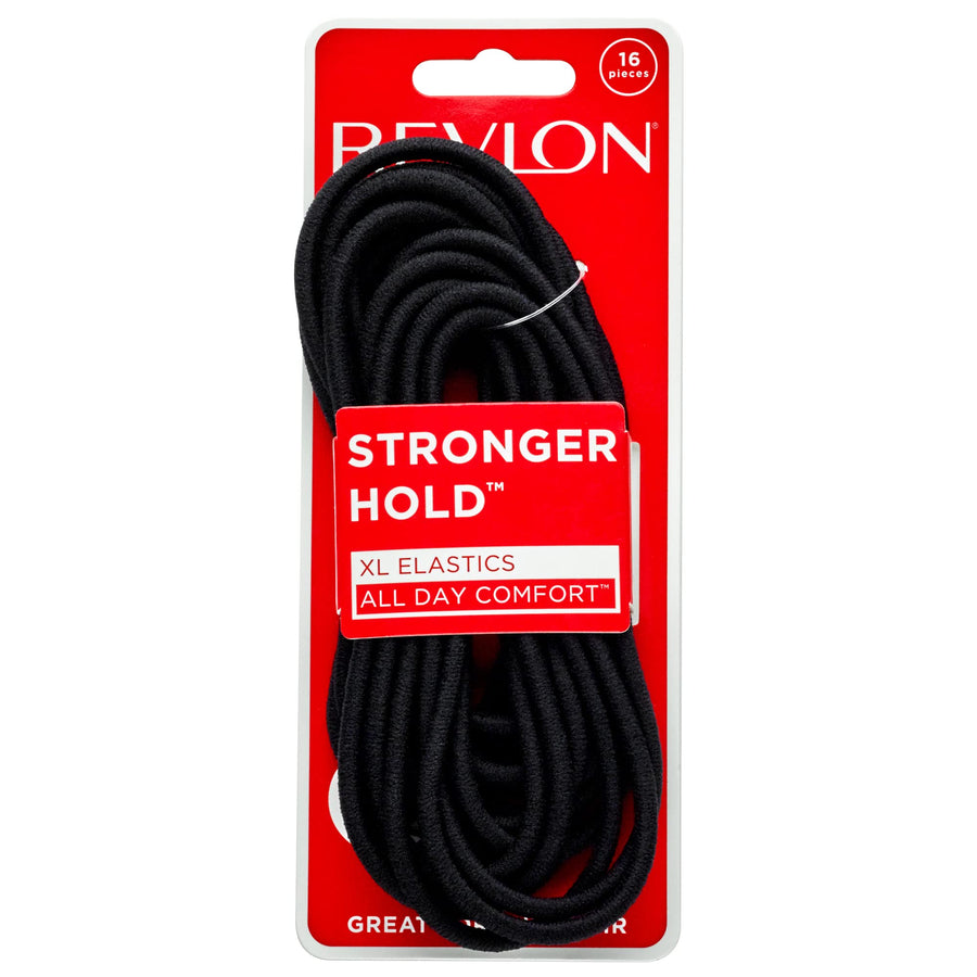 Extra Long Black Hair Elastics, 16 Count