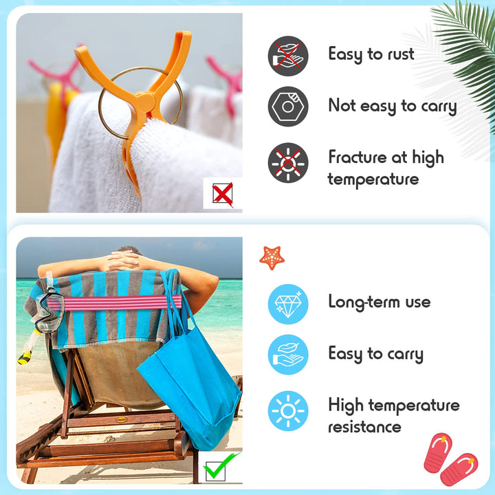 8 Pack Towel Bands for Beach Chairs Cruise Towel Clips for Lounge Beach Pool Chairs Towel Strap Holder Elastic Windproof for Summer Pool Hawaiian Christmas Beach Accessories (Stripe Style)