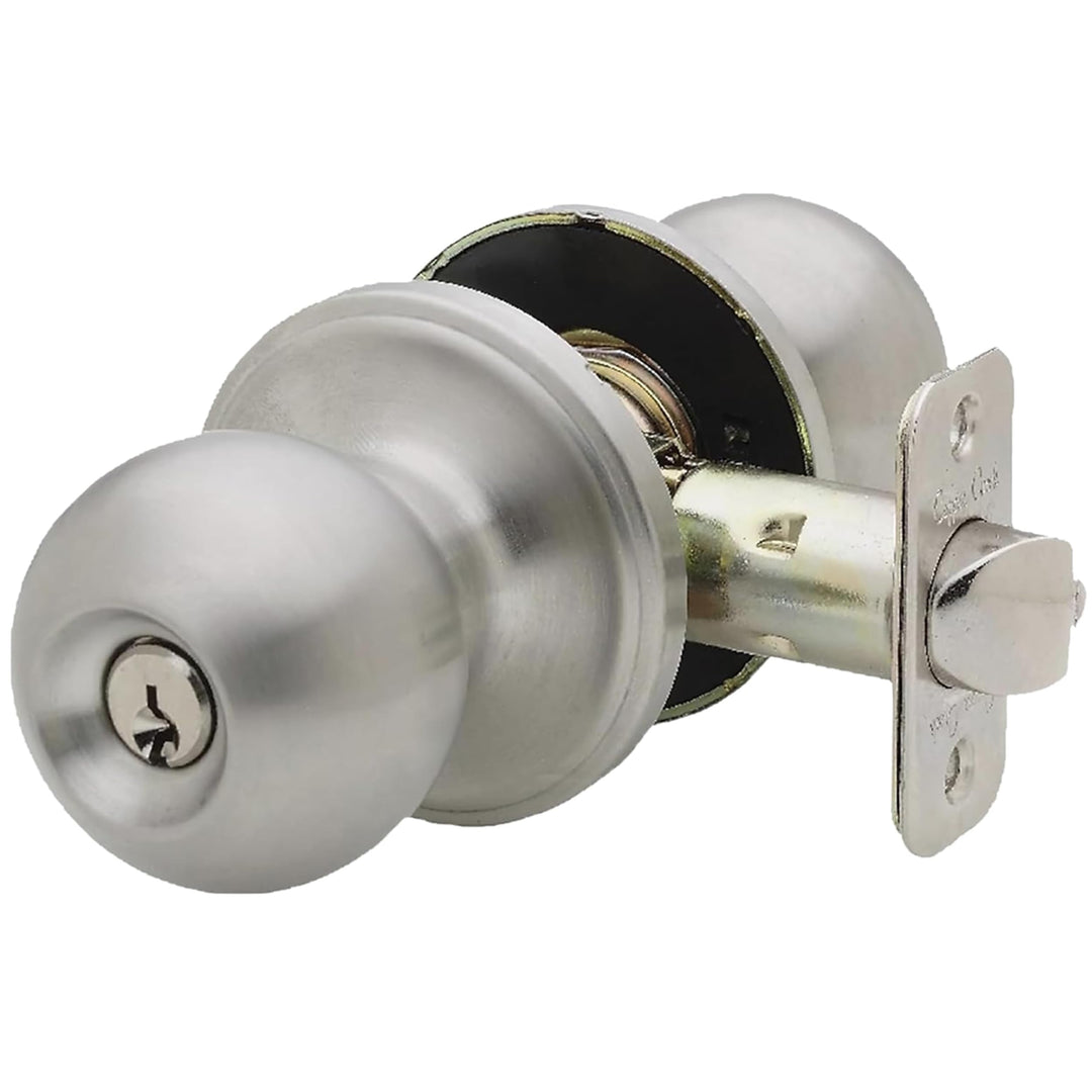 BK2040SS Ball Door Knob, Keyed Entry Function, 1 Pack, in Satin Stainless