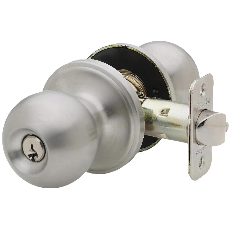 BK2040SS Ball Door Knob, Keyed Entry Function, 1 Pack, in Satin Stainless