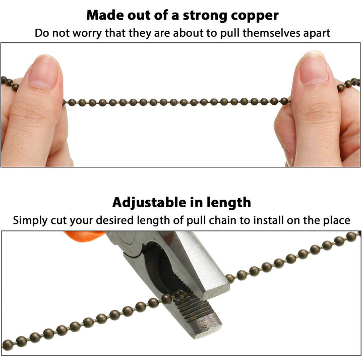 8 Pieces Ceiling Fan Pull Chains Extender Wooden Pendant Pull Chain Extension for Ceiling Light Lamp Fan Chain (Walnut Color)