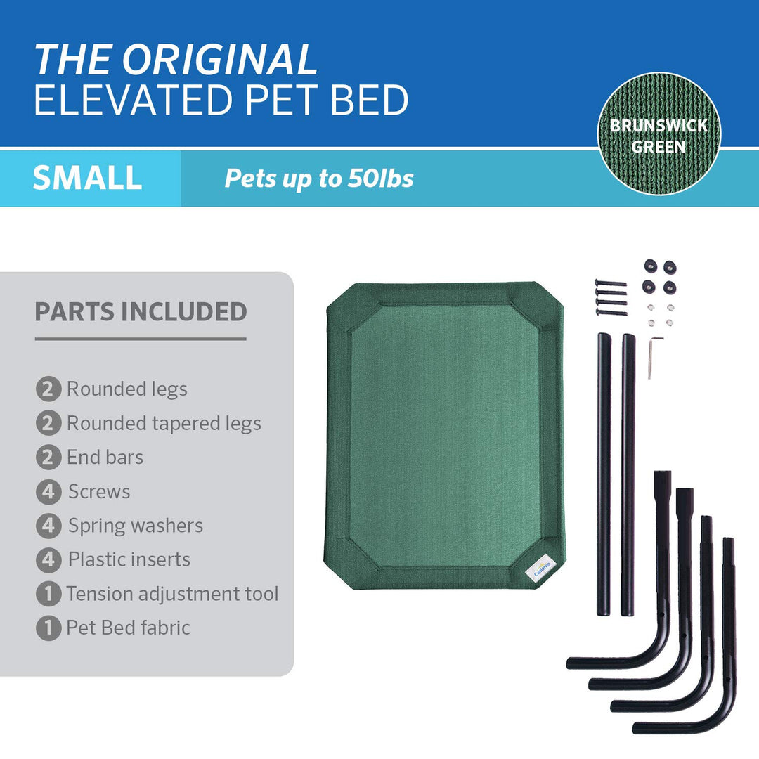 The Original Cooling Elevated Pet Bed,Brunswick Green, Small