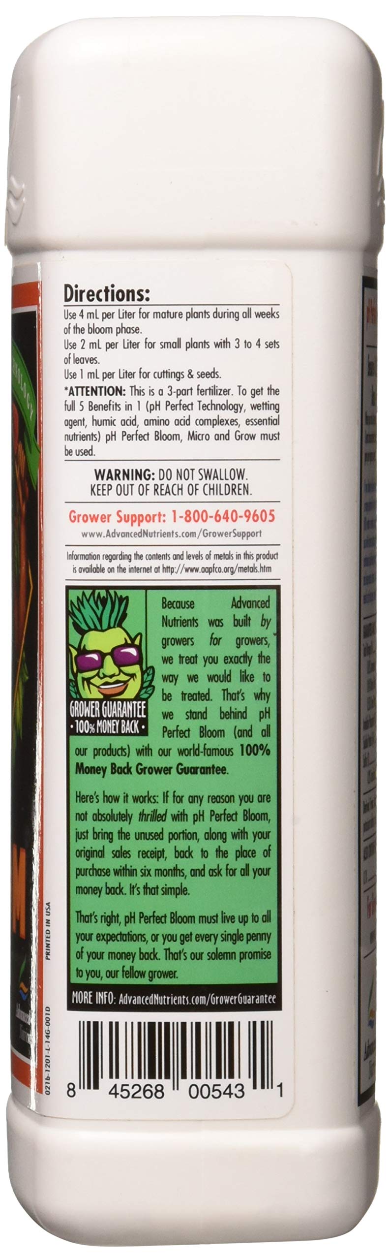 1201-14 Bloom pH Perfect Fertilizer, 1 Liter, Brown/A