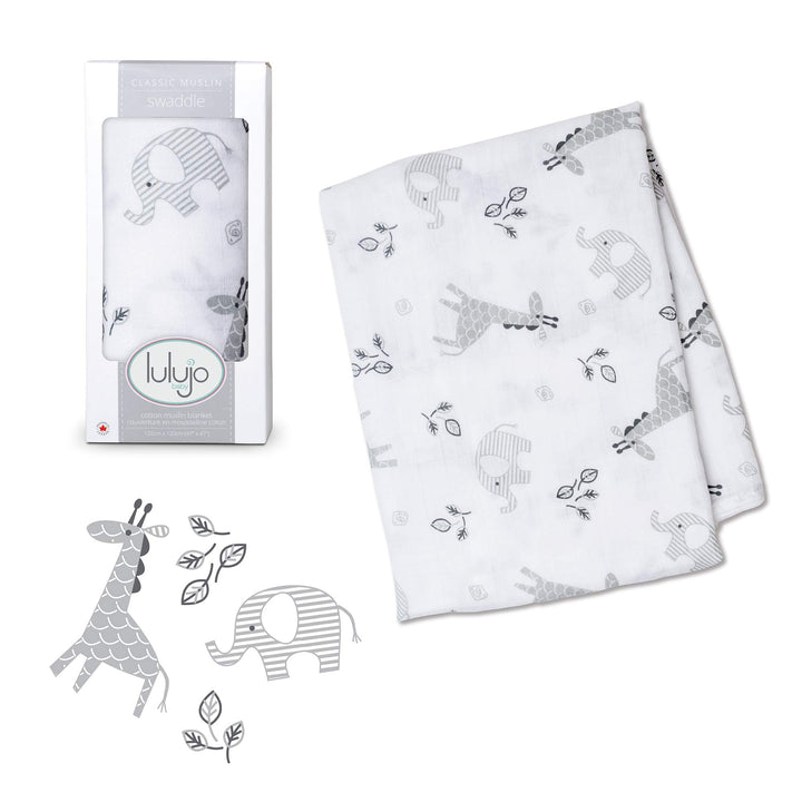 Baby Swaddle Blanket| Unisex Softest 100% Cotton Muslin Swaddle Blanket| Neutral Receiving Blanket for Girls & Boys | 47in x 47in Afrique