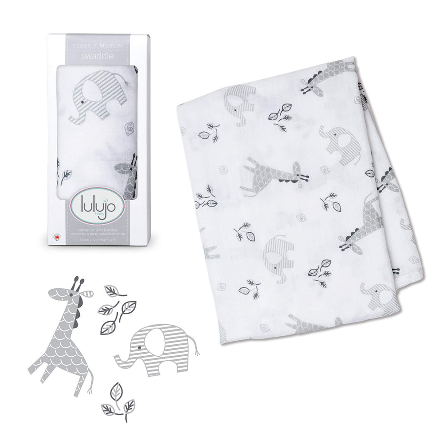 Baby Swaddle Blanket| Unisex Softest 100% Cotton Muslin Swaddle Blanket| Neutral Receiving Blanket for Girls & Boys | 47in x 47in Afrique
