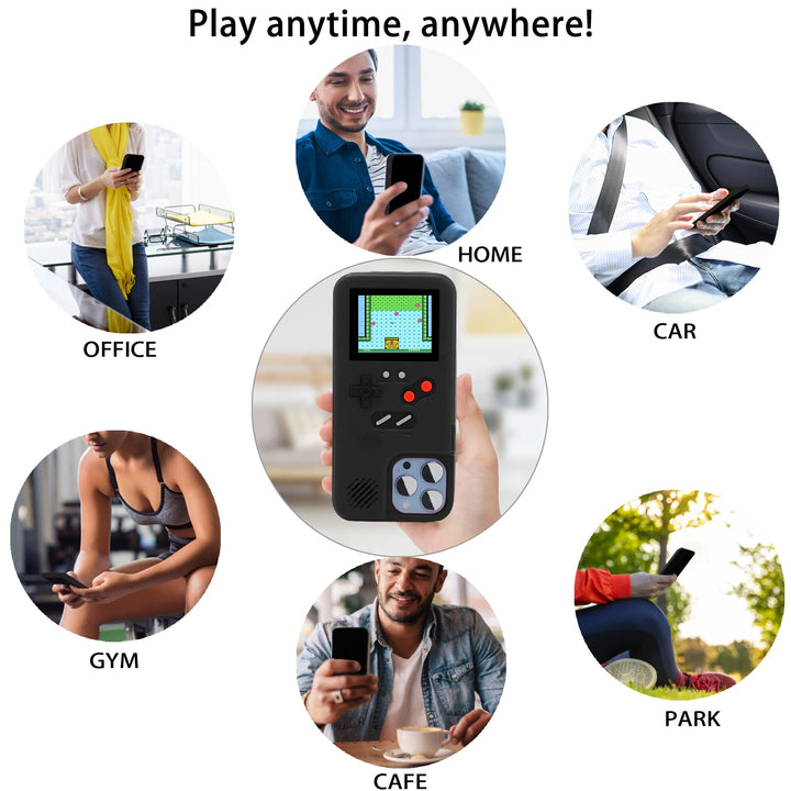 Gameboy Case for iPhone 13/13 Pro,Handheld Retro 168 Classic Games,Color Video Display Game Case for iPhone,Anti-Scratch Shockproof Phone Cover Black