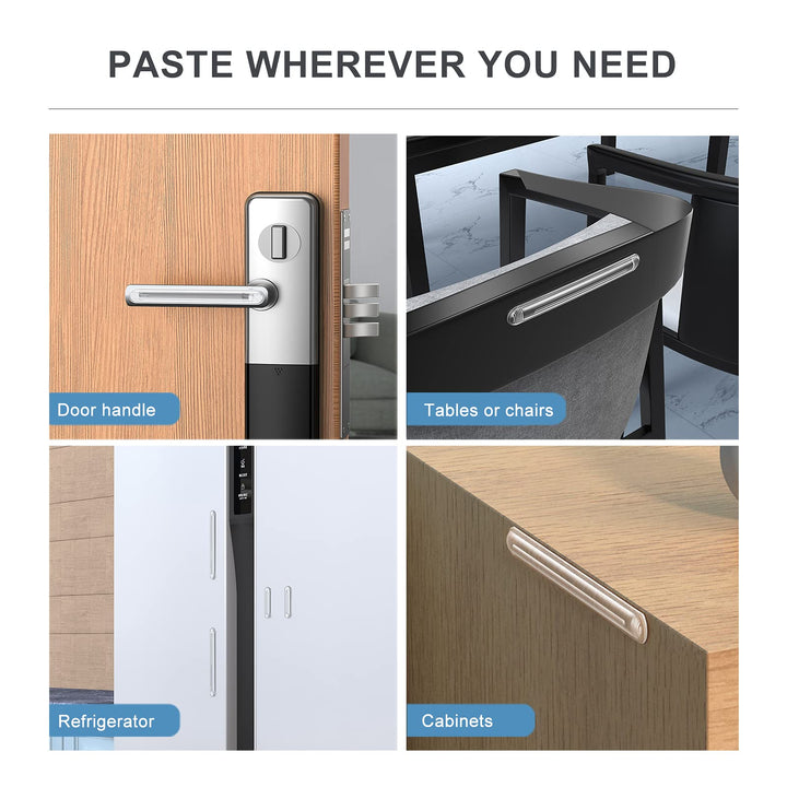 Cabinet Door Bumper, Clear Silicone Rubber Door Stopper Wall Protector, Adhesive Bumpers for Car Doors Drawers Shower Doors Toilet Lid (I-Short)