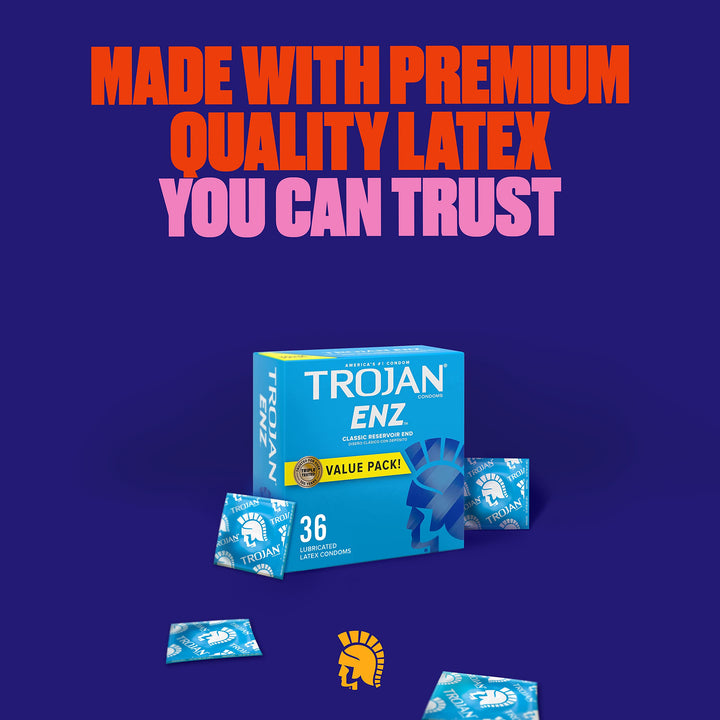 Trojan Condom ENZ Lubricated, 36 Count