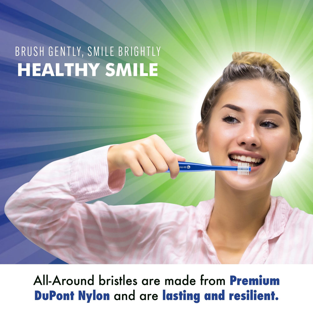 Brilliant Soft Adult Toothbrush by HartFelt - With Over 14,000 360 Degree Micro-Fine, Rounded-Tip Bristles for Easy & Effective Cleaning, Red, 1 Count