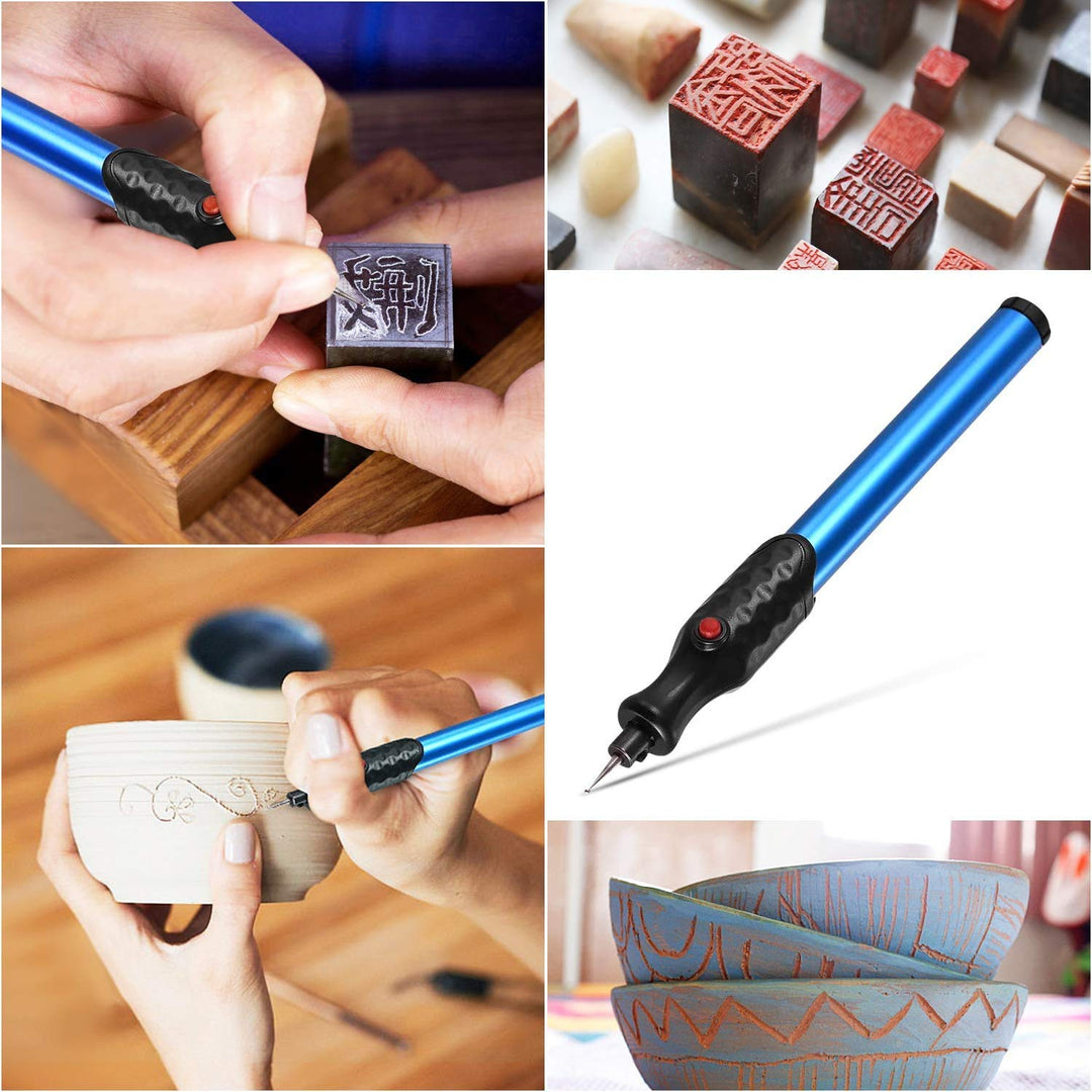 Electric Engraving Engraver Pen Carve Tool for DIY Jewellery Jewelry Metal Glass - (Cordless Precision Engraver with Diamond Tip Bit