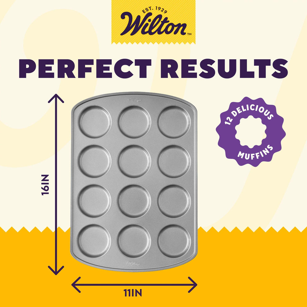 Perfect Results 12-Cavity Muffin Top Pan, Made without PFAS Non-Stick Bakeware, Scratch Resistant Baking Pan (Steel), the Must-Have Kitchen Essential.