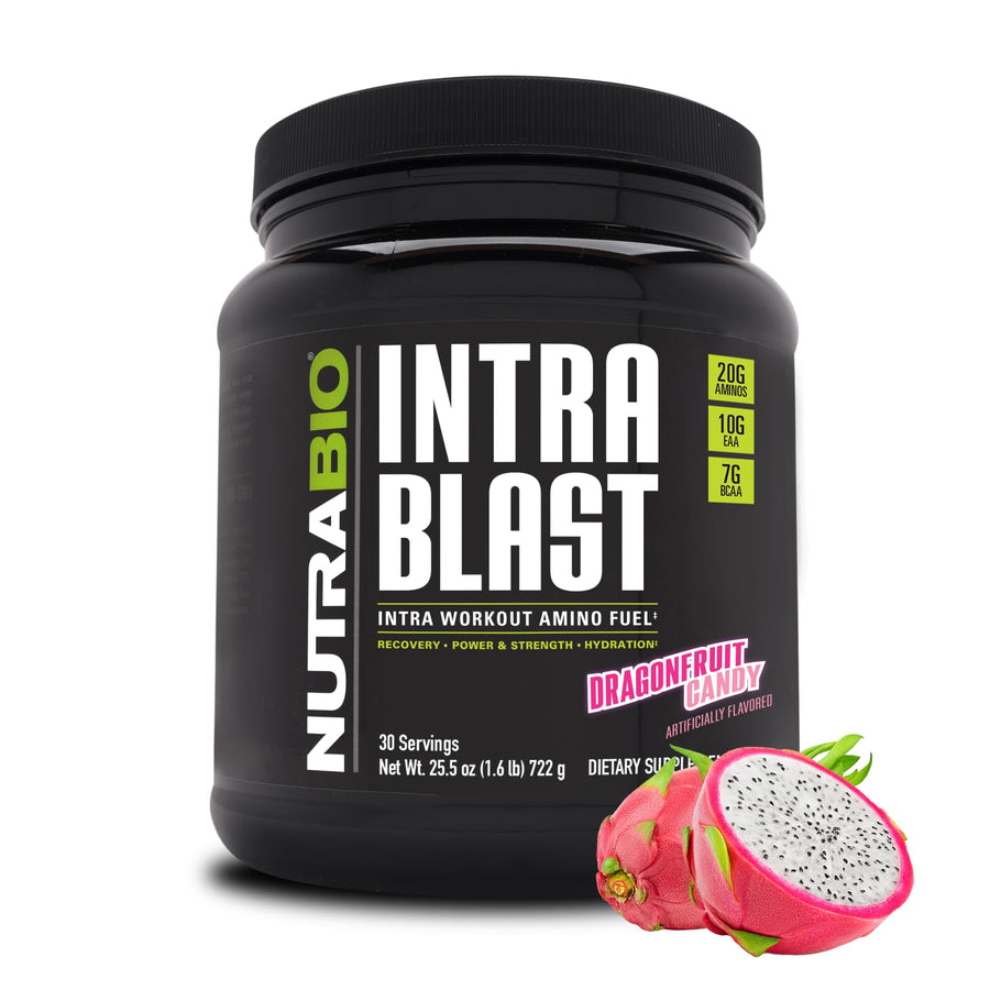 Intra Blast BCAA EAA Electrolyte and Hydration Powder - Amino Acid Supplement, EAA/BCAA Powder - Non-GMO and Gluten Free - Dragonfruit Candy - 30 Servings