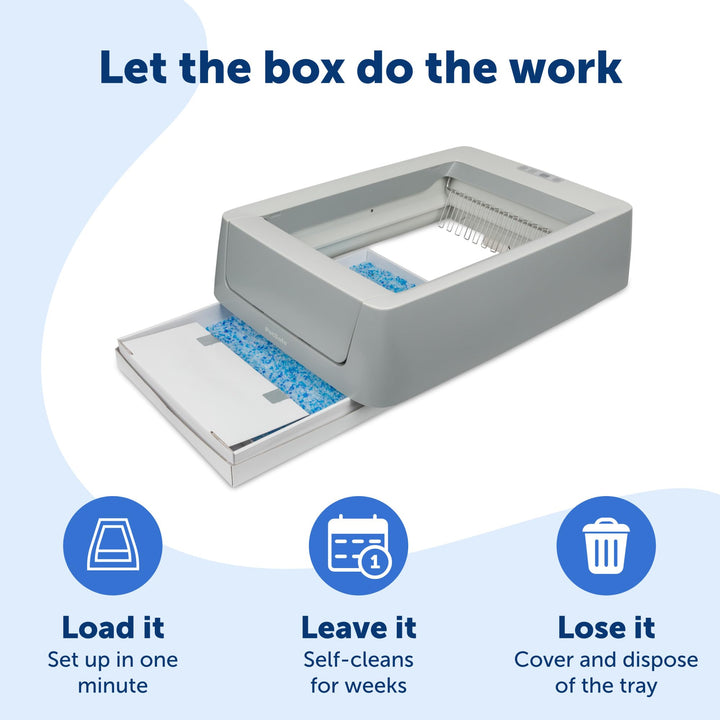 ScoopFree Crystal Smart Self-Cleaning Cat Litter Box - WiFi & App Enabled - Hands-Free Cleanup With Disposable Crystal Trays - Less Tracking, Superior Odor Control - Includes a Disposable Tray