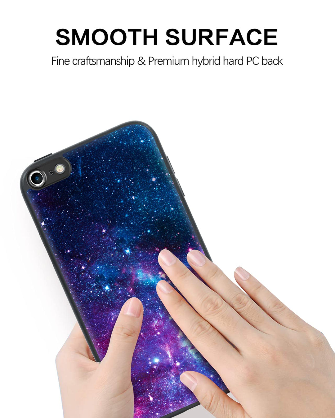 for iPod Touch 7th Generation Case, iPod Touch 6th / 5th Generation Case, Slim Fit Glow in The Dark Soft Flexible Bumper Protective Anti Scratch Non-Slip Cute Phone Cases Cover, Nebula Galaxy