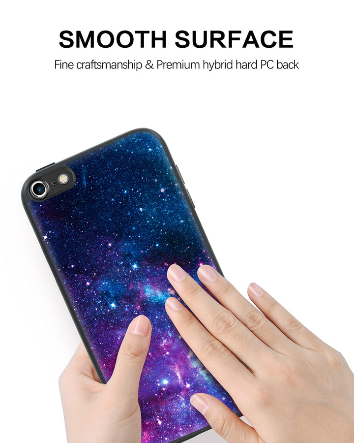 for iPod Touch 7th Generation Case, iPod Touch 6th / 5th Generation Case, Slim Fit Glow in The Dark Soft Flexible Bumper Protective Anti Scratch Non-Slip Cute Phone Cases Cover, Nebula Galaxy