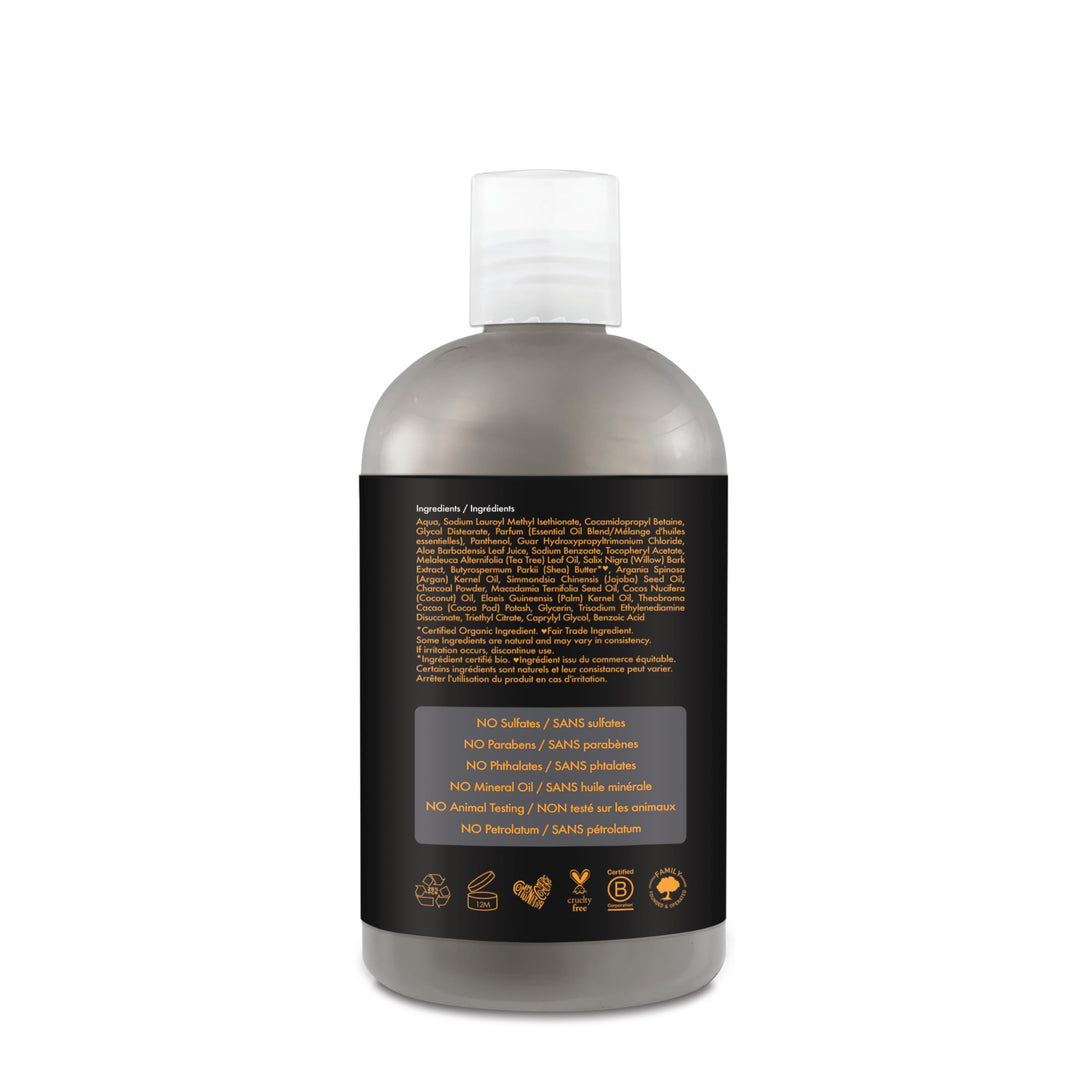 Shea Moisture African Black Soap Bamboo Charcoal Deep Cleansing Shampoo 13 OZ./384 mL(Packaging may vary)